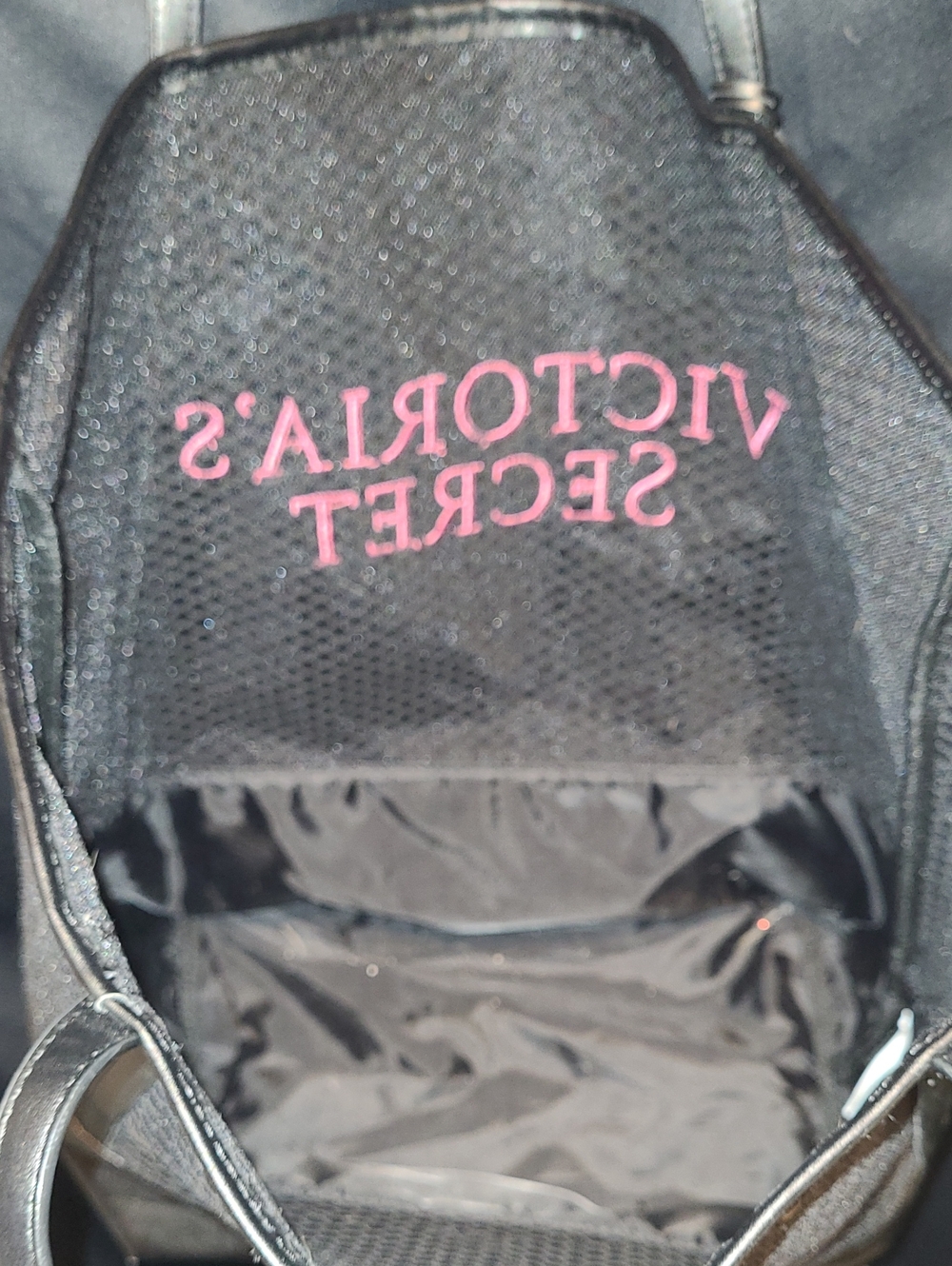 Victoria's Secret Black Tote with Pink Logo and Tassel - Picture 6 of 8